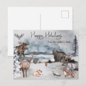 Rudolph's Big Day Woodland Animals Vakantie Briefkaart (Voorkant / Achterkant)