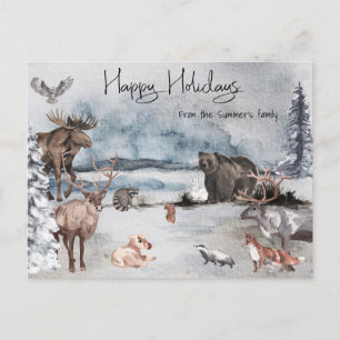 Rudolph's Big Day Woodland Animals Vakantie Briefkaart