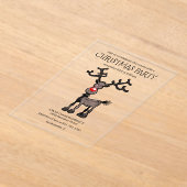 Rudolphs Fantastic Christmas Party Acryl Uitnodigingen (Laagn)