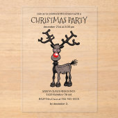 Rudolphs Fantastic Christmas Party Acryl Uitnodigingen (Voorkant)