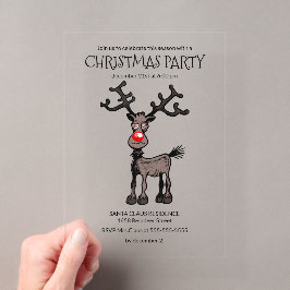 Rudolphs Fantastisch Kerstfeest Acryl Uitnodigingen