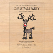 Rudolphs Fantastisch Kerstfeest Acryl Uitnodigingen (Voorkant)