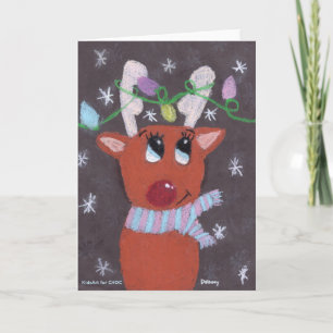 Rudolph's Glinsterende Geweien - KidsArt voor CHOC Kaart