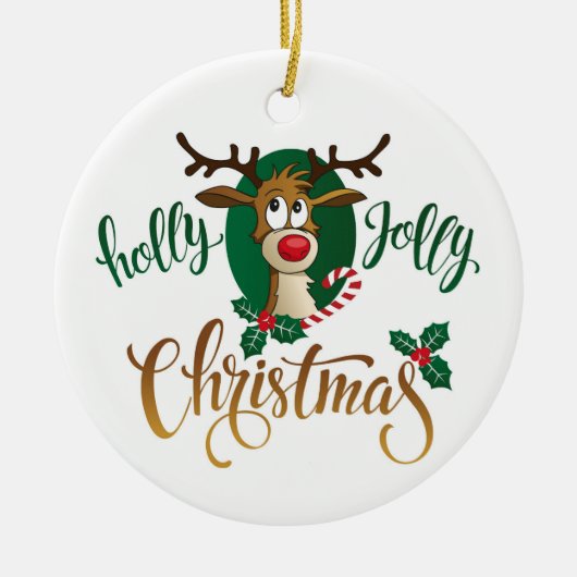 Rudolph's Holly Jolly Kerstmis Keramisch Ornament (Voorkant)