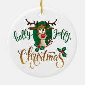 Rudolph's Holly Jolly Kerstmis Keramisch Ornament (Achterkant)