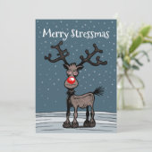 Rudolphs Merry Stressmass Feestdagenkaart (Staand voorkant)