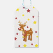 Rudolph's red nosrenders kerststerren cadeaulabel (Achterkant)