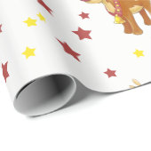 Rudolph's red nosrenders kerststerren cadeaupapier (Rol Hoek)