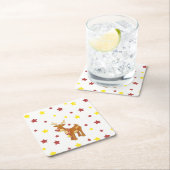 Rudolph's red nosrenders kerststerren kartonnen onderzetters (Insitu)