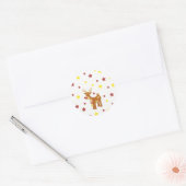 Rudolph's red nosrenders kerststerren ronde sticker (Envelop)