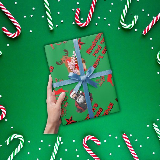 Rudolph's rode neus is geen politie lichten | cadeaupapier