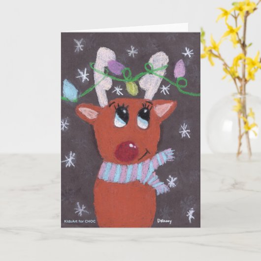 Rudolph's Sparkly Antlers - KidsArt for CHOC Kaart (Gele Bloem)