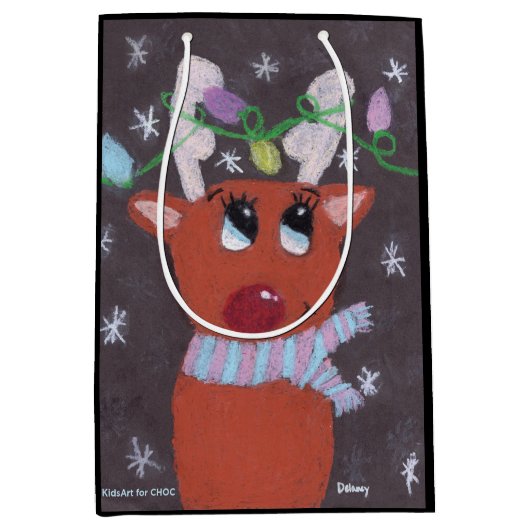 Rudolph's Sparkly Antlers - KidsArt for CHOC Medium Cadeauzakje (Voorkant)