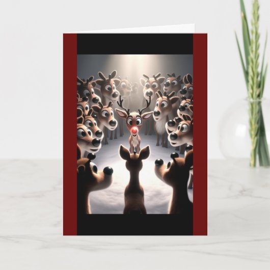 Rudolph's stralende kerst feestdagen kaart (Voorkant)