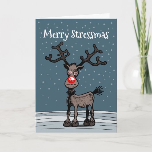Rudolphs Stressmas Foto Kerstkaart Feestdagen Kaart (Voorkant)
