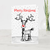 Rudolphs Stressmas-kerstkaart Feestdagen Kaart (Voorkant)