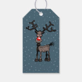 Rudolphs Vrolijk Kerstfeest Cadeaulabel (Voorkant)