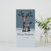 Rudolph's vrolijk kerstfeest feestdagenkaart (Staand voorkant)