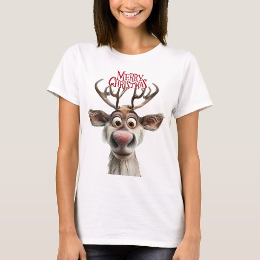 Rudolphs vrolijk kerstfeest t-shirt (Voorkant)
