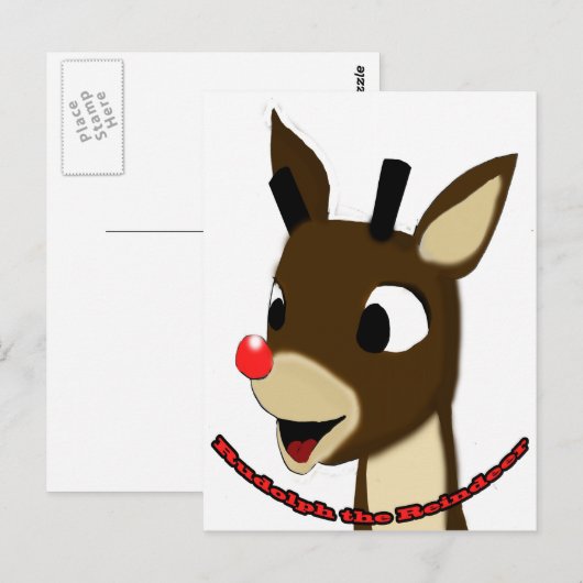 Rudulph the Reindeer Briefkaart (Voorkant / Achterkant)