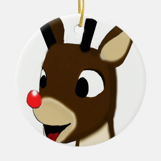 Rudulph the Reindeer Keramisch Ornament (Voorkant)