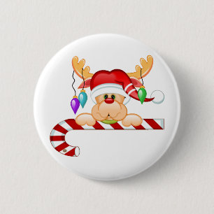 Rudy Candy Cane Ronde Button 5,7 Cm