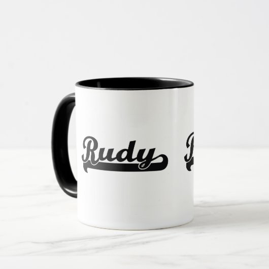 Rudy Classic Retro Name Design Mok (Voorkant links)