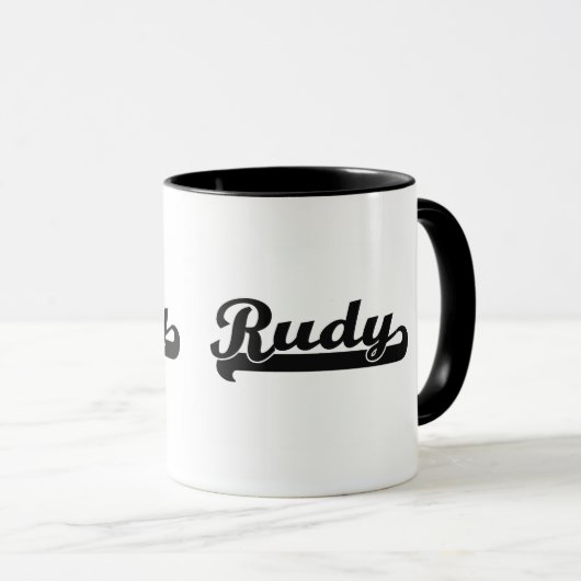 Rudy Classic Retro Name Design Mok (Voorkant rechts)