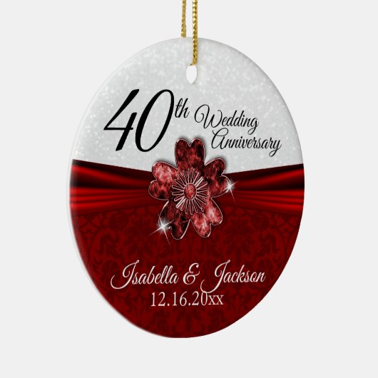  Rudy Flower Jubileum Keepomwille Keramisch Ornament (Rechts)