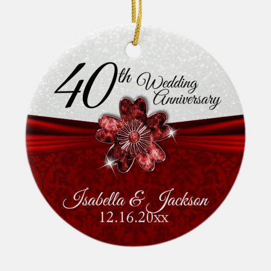  Rudy Flower Jubileum Keepomwille Keramisch Ornament (Voorkant)