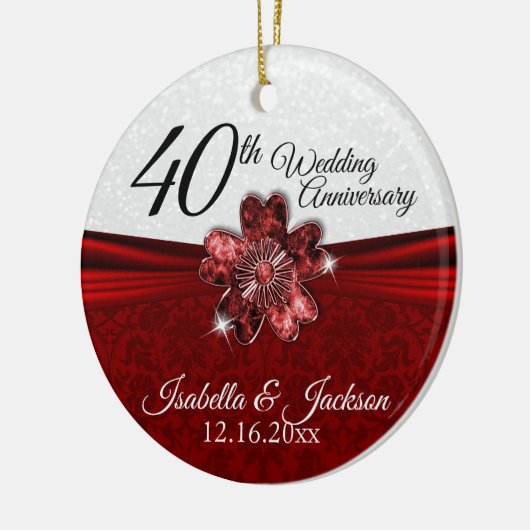 Rudy Flower Jubileum Keepomwille Keramisch Ornament (Links)