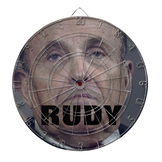 Rudy Giuliani Black Hair Dye Drip Face Dartboard Dartbord (Voorkant)