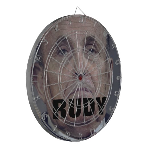 Rudy Giuliani Black Hair Dye Drip Face Dartboard Dartbord (Voorkant Links)