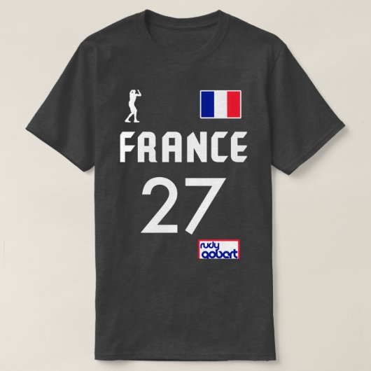 Rudy Gobert )( 2021 France Basketball Team Jerse T-shirt (Design voorkant)