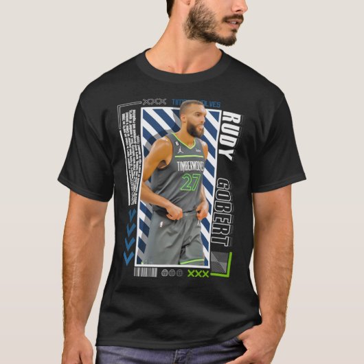 Rudy Gobert Paper Poster Versie T-shirt (Voorkant)