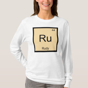 Rudy Naam Chemie Element Periodiek Systeem T-shirt
