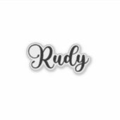 Rudy Name - handgeschreven kalligrafie Sticker (Voorkant)