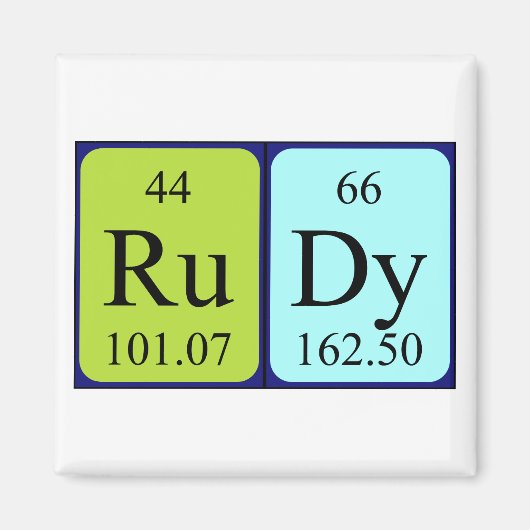 Rudy periodiek table name magnet (Voorkant)