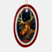 Rudy Reindeer Digital Art Red Keramisch Ornament (Rechts)