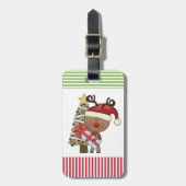 Rudy Reindeer Holiday Tree Bagagelabel (Voorkant verticaal)