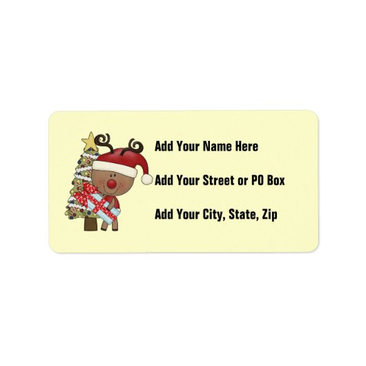 Rudy Reindeer Holiday Tree Etiket (Voorkant)