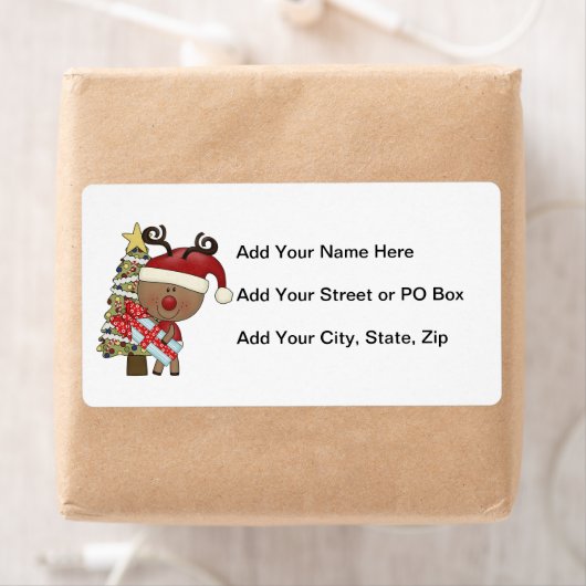 Rudy Reindeer Holiday Tree Etiket (Insitu)