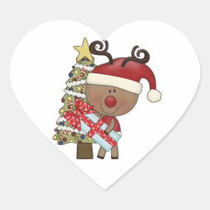 Rudy Reindeer Holiday Tree Hart Sticker
