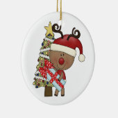 Rudy Reindeer Holiday Tree Keramisch Ornament (Rechts)