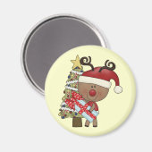 Rudy Reindeer Holiday Tree Magneet (Voorkant / Achterkant)