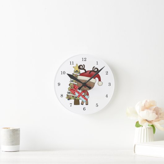 Rudy Reindeer Holiday Tree Ronde Klok (Huis)