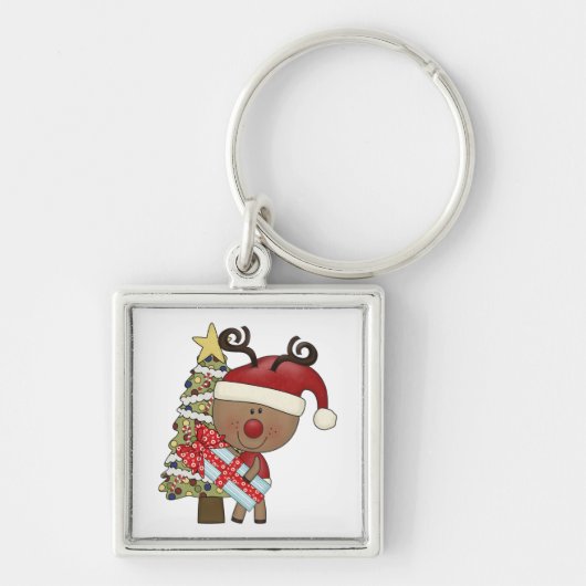 Rudy Reindeer Holiday Tree Sleutelhanger (Voorkant)