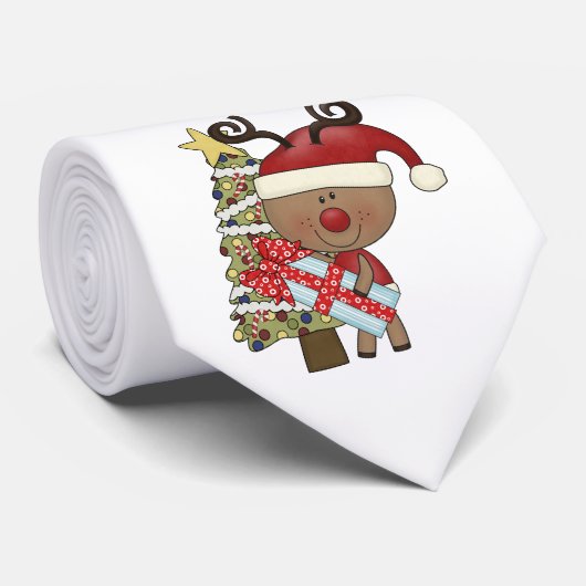 Rudy Reindeer Holiday Tree Stropdas (Opgerold)