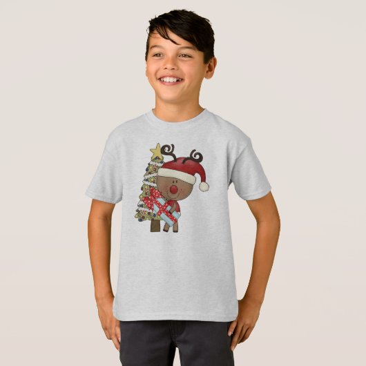 Rudy Reindeer Holiday Tree T-shirt (Voorkant volledig)