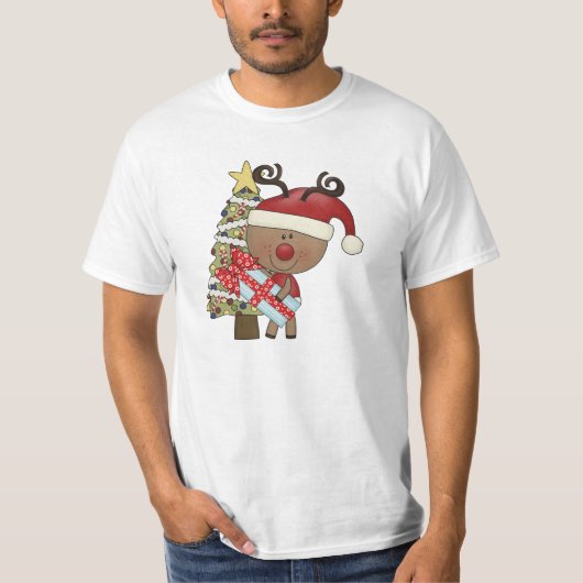 Rudy Reindeer Holiday Tree T-shirt (Voorkant)